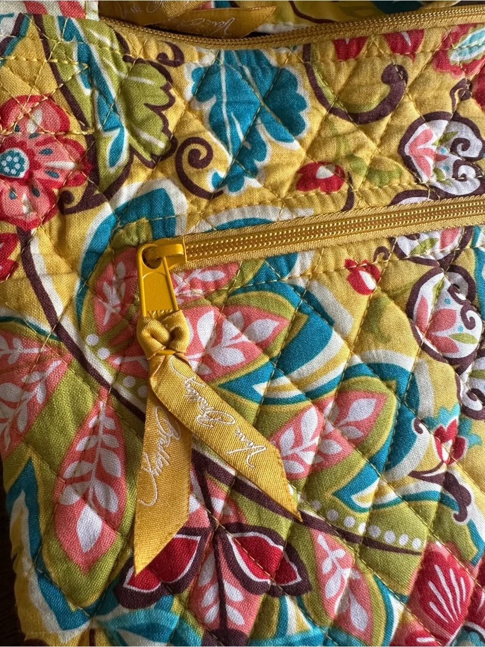 Vera Bradley Provençal Quilted Crossbody Bag Yellow Floral Retired Pattern